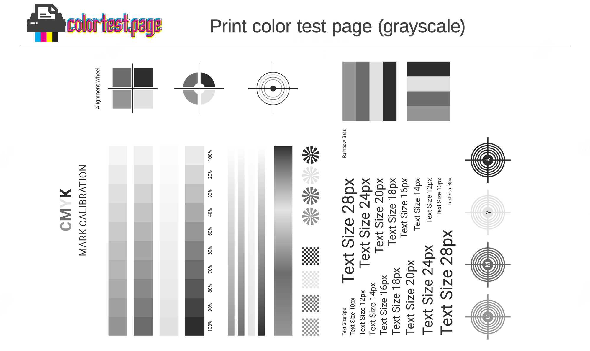 grayscale print color test page pdf